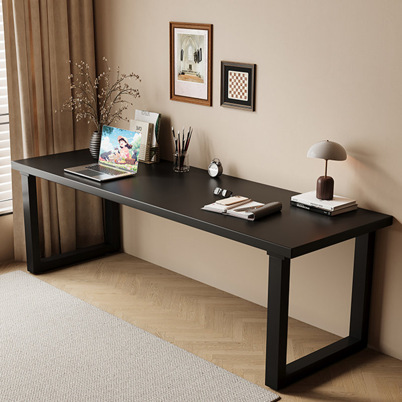 Bureau d'écriture rectangulaire en bois massif noir, H 29,53 po x l 62,99 po x P 31,5 po, Noir
