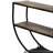 Rustic Industrial Design Demilune Shape Textured Metal Distressed Wood Console Table-507649300
