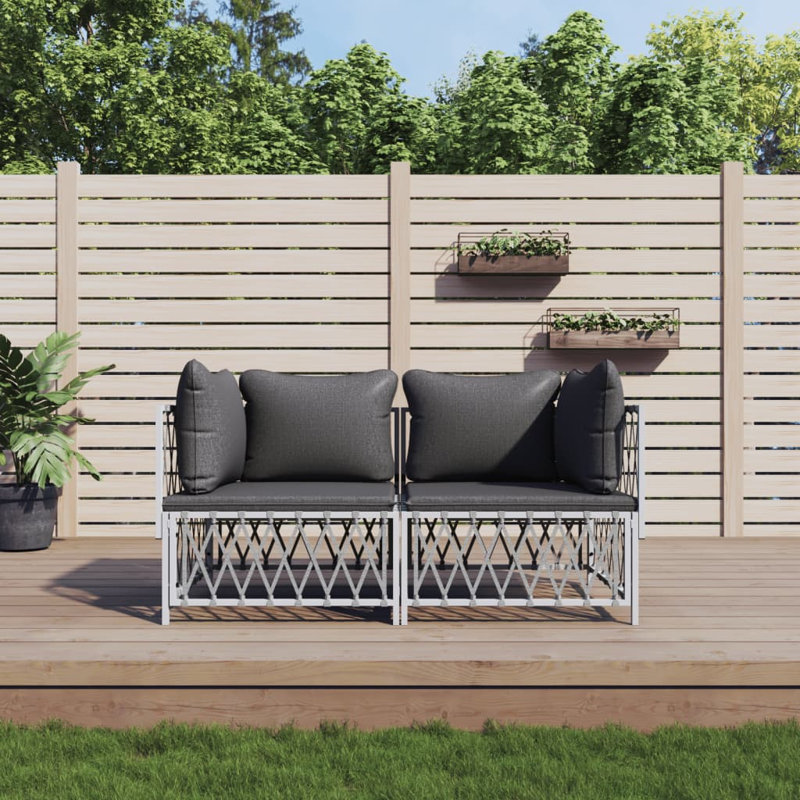 Debernardi 28.3'' Wide Patio Sectional Set with Cushions, White