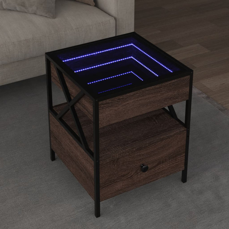 Cvitan Coffee Table with Storage, Brown Oak, 51cm H x 40cm L x 40cm W