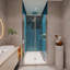 Porte de douche, avec verre trempé de 1/4 po