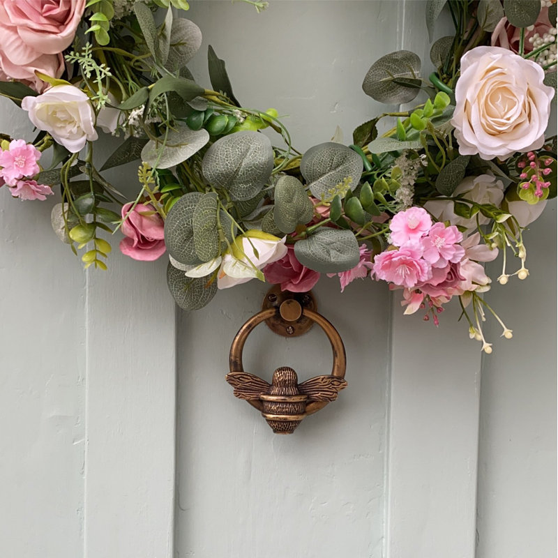 Sager Nickel Ring Bee Door Knocker, Heritage Brass