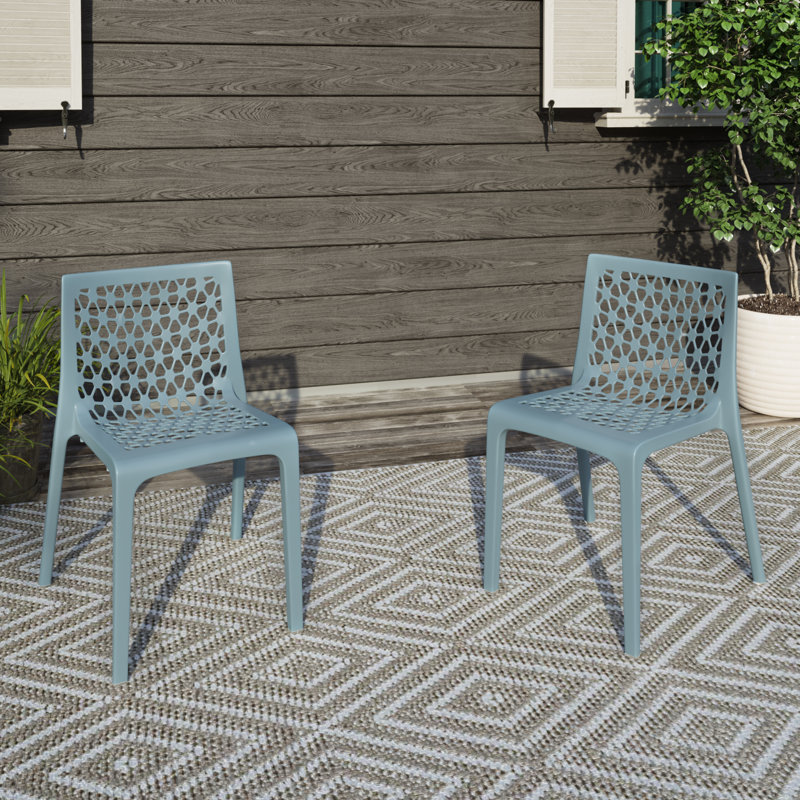 Chaise d'appoint empilable, Bleu clair