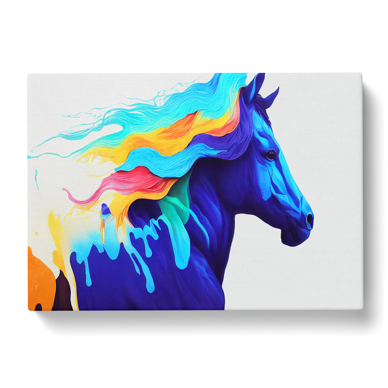 Colourful Horse Vol.2 Abstract - Wrapped Canvas, 40cm H x 60cm W x 3cm D