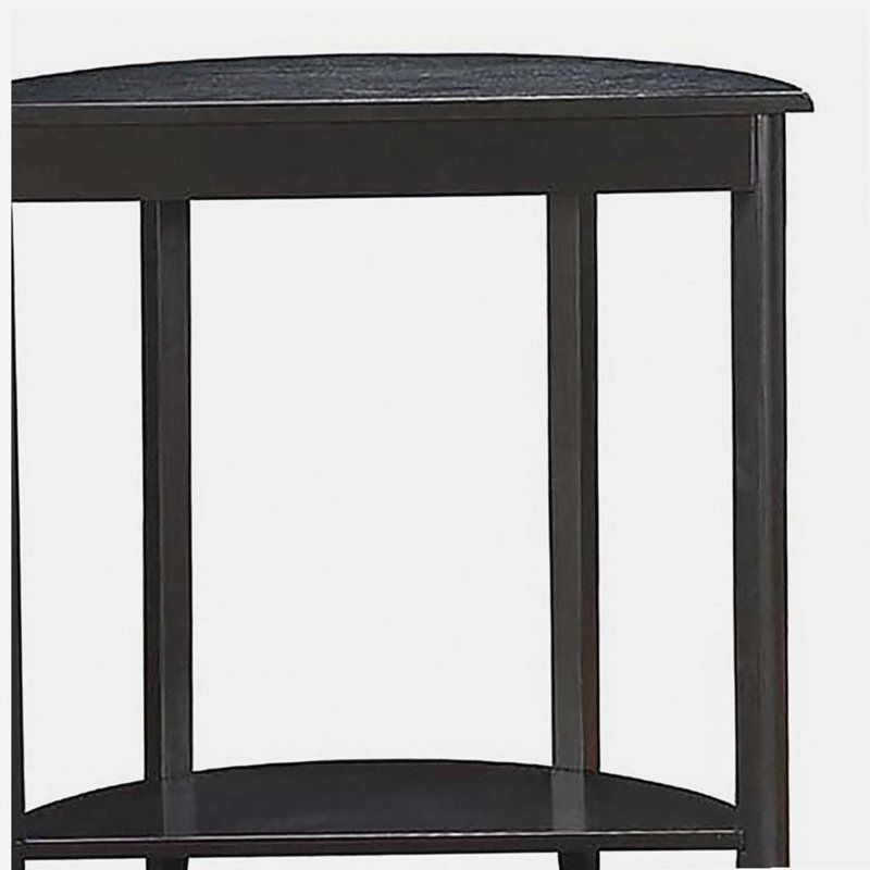 Black Console Table with Bottom Shelf