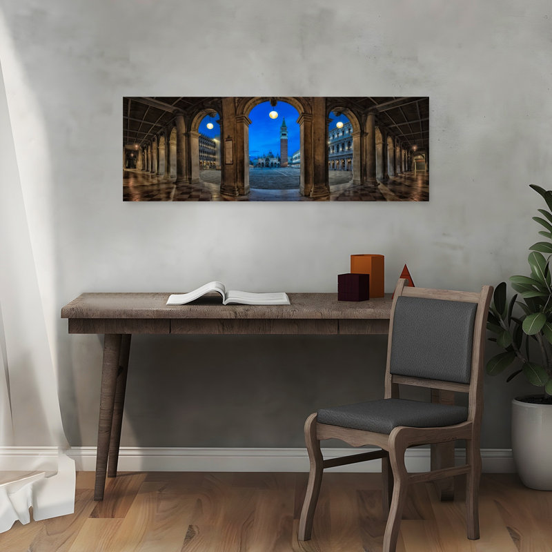 «St. Mark's Square Evening Glow Elegant Abstract Contemporary Architecture City», art mural, H 36 po x l 12 po