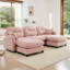 Canapé modulaire modulaire en U avec repose-pieds, tissu chenille de qualité supérieure-1708523839