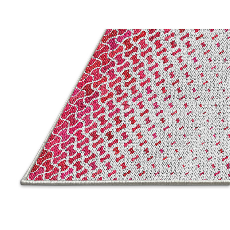 Tapis rose/zone grise à motifs, Rectangle 8 pi x 12 pi