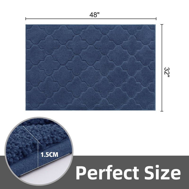 Monfield Non-Slip Geometric Doormat, 32" W x 48" L, Blue