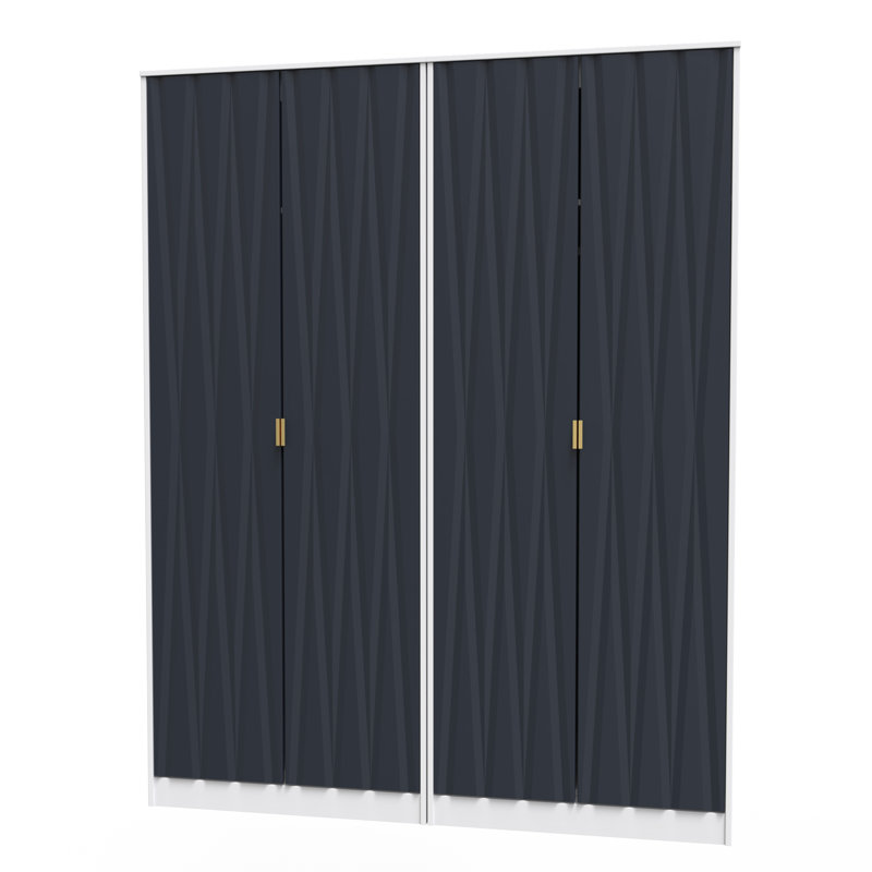 Baturhan Manufactured Wood Wardrobe, Indigo Matt/White