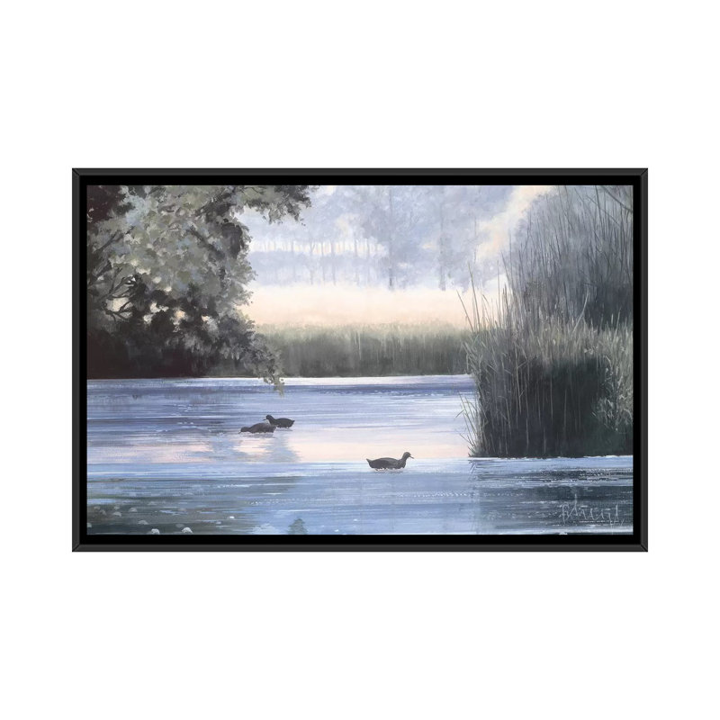 «Water Base II», reproduction sur toile, H 18 po x l 26 po x P 1,5 po, Toile avec cadre flottant noir, Pas de tapis