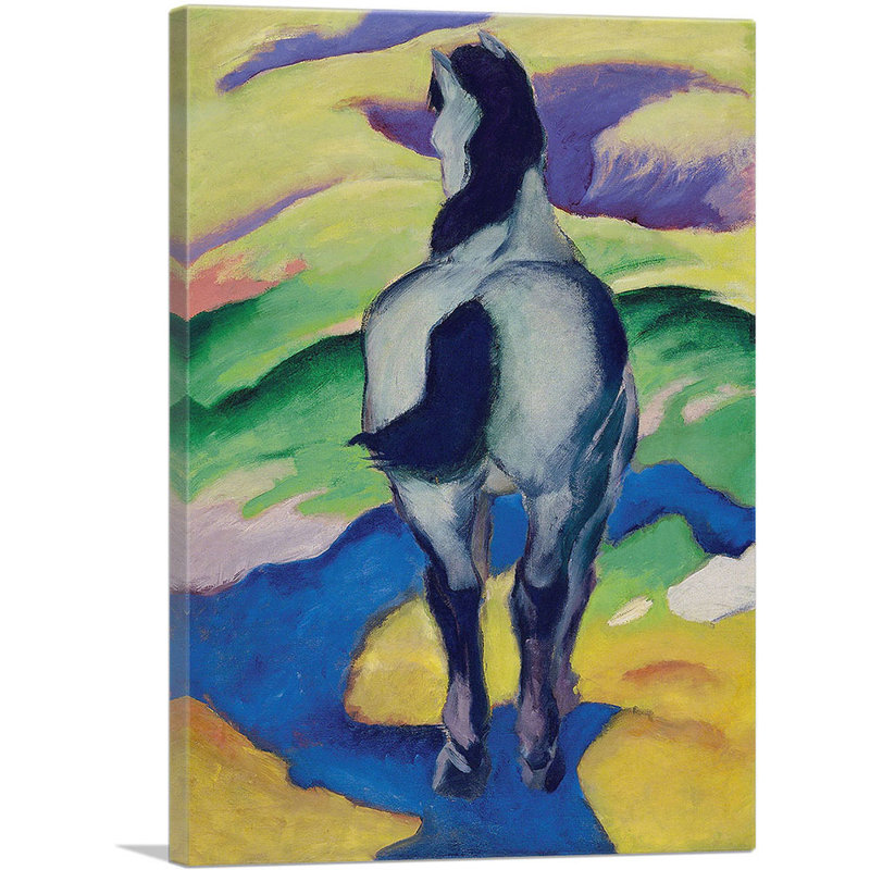 " Blue Horse II 1911 " by Franz Marc Painting Print, 18" H x 12"W x 0.75" D