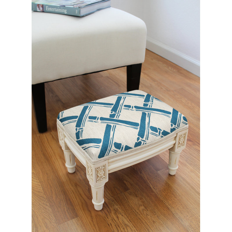 Zackery Upholstered Ottoman, Navy