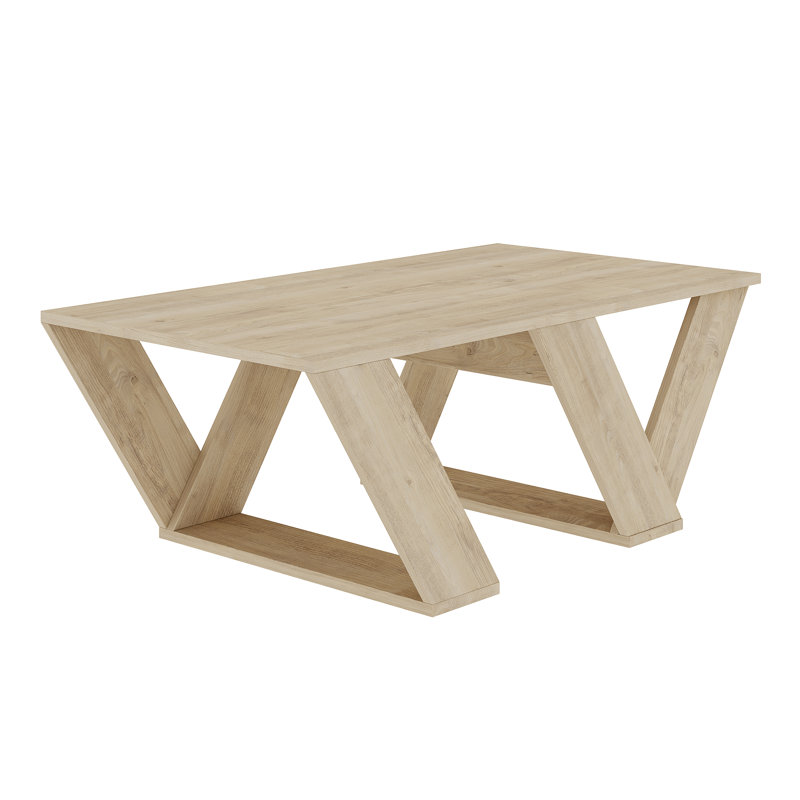 Aiysha Cross Legs Coffee Table, Oak