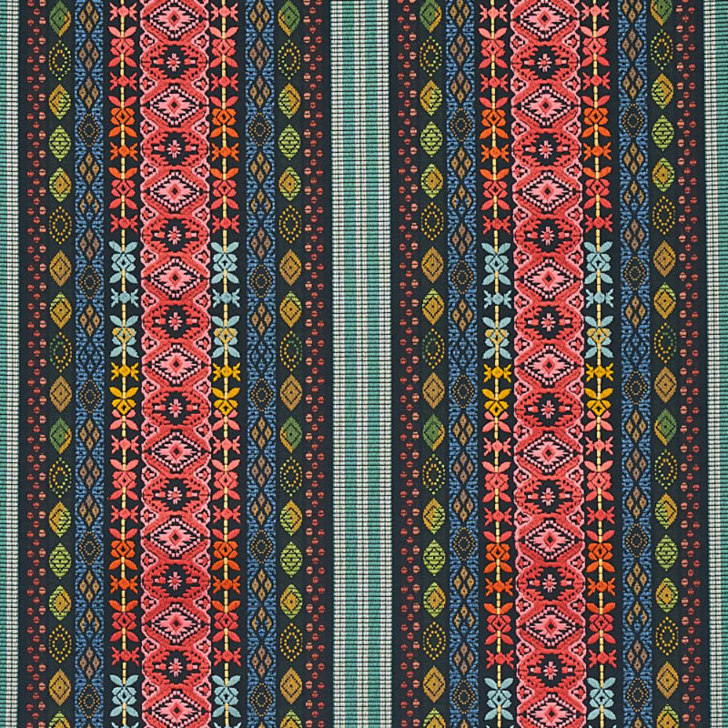 Cosima Embroidery Fabric, Carbon Multi