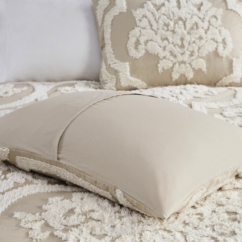 Édredon double / grand en chenille de coton taupe 3 pièces de luxe, Taupe, Édredon grande + 2 pièces supplémentaires
