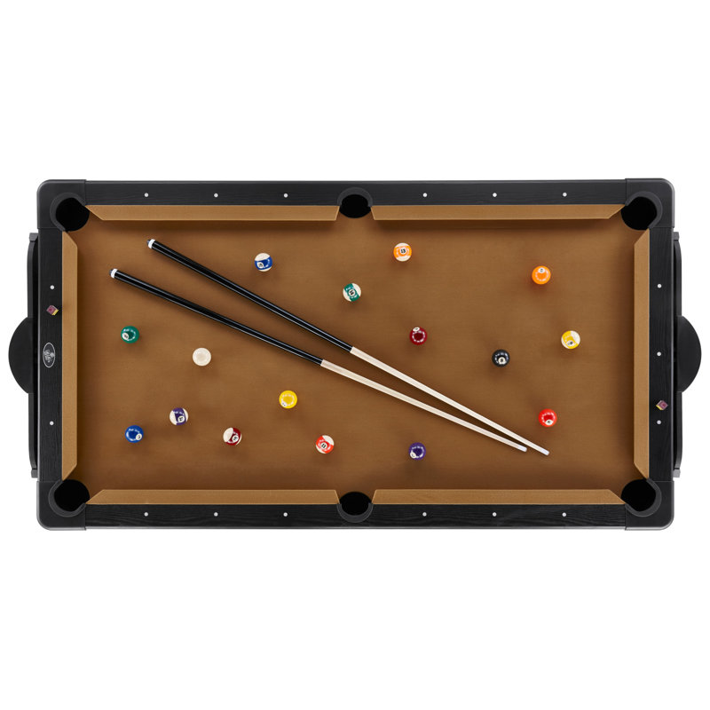 Tan 3-in-1 Rotating Pool, Air Hockey, and Table Tennis Table