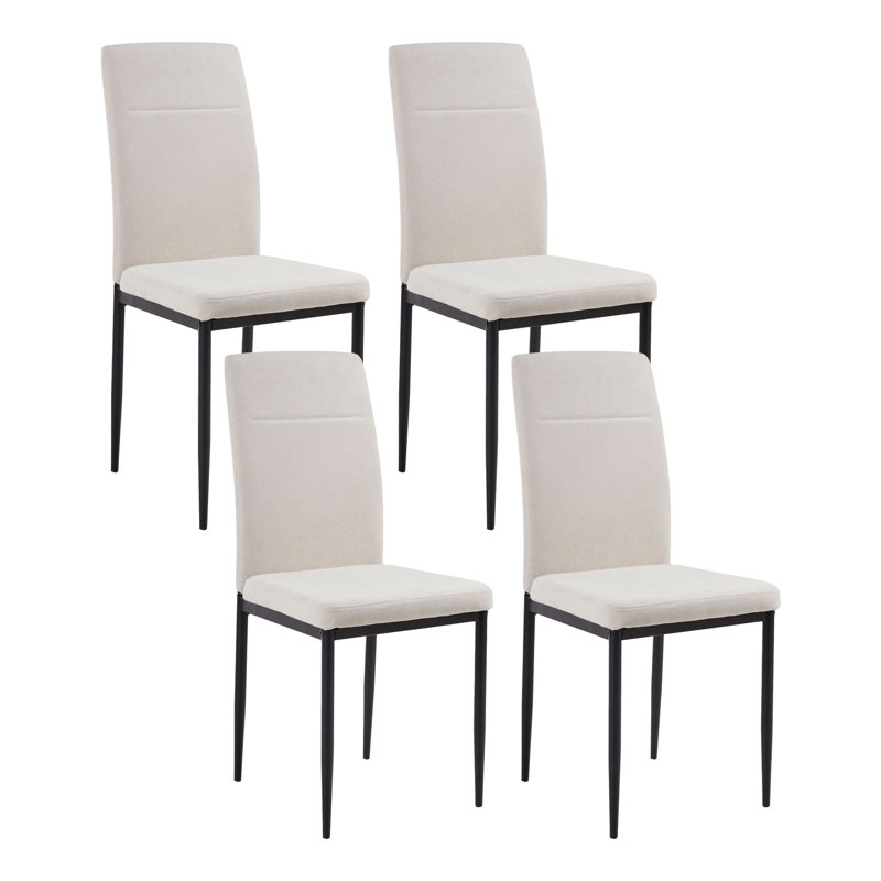 50cm H Fabric Upholstered Upholstered Back Side Chair, Light Beige
