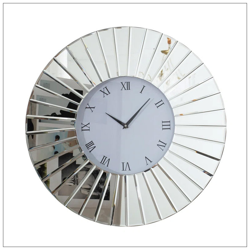 Horloge murale miroitante