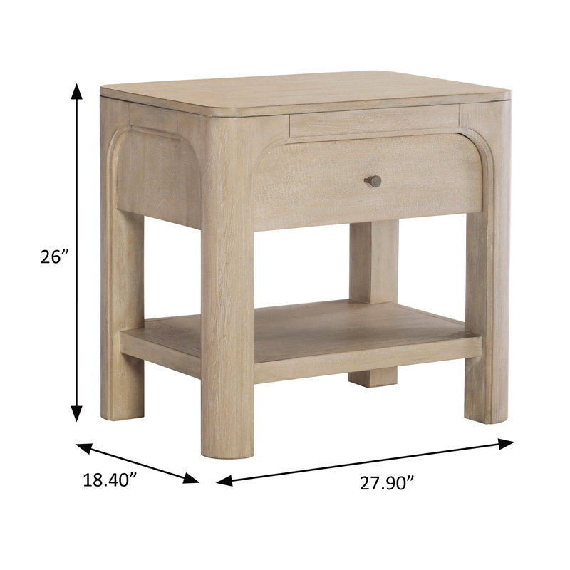 Table de chevet côtière l 27,90 po, manguier vieilli