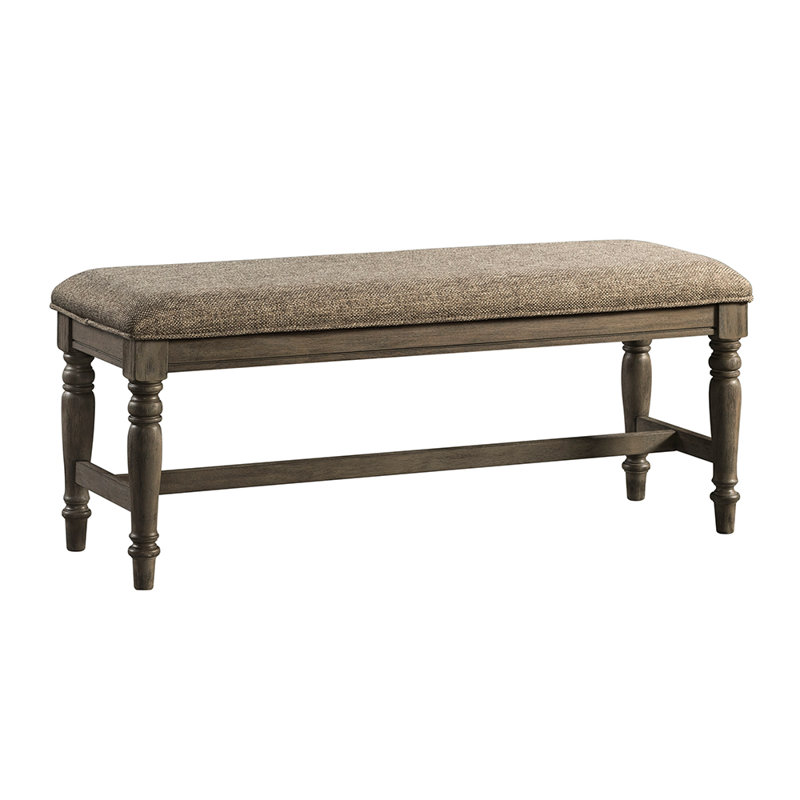 Androw Park 46" Wide Backless Bench with Cushion, Roasted Oak
