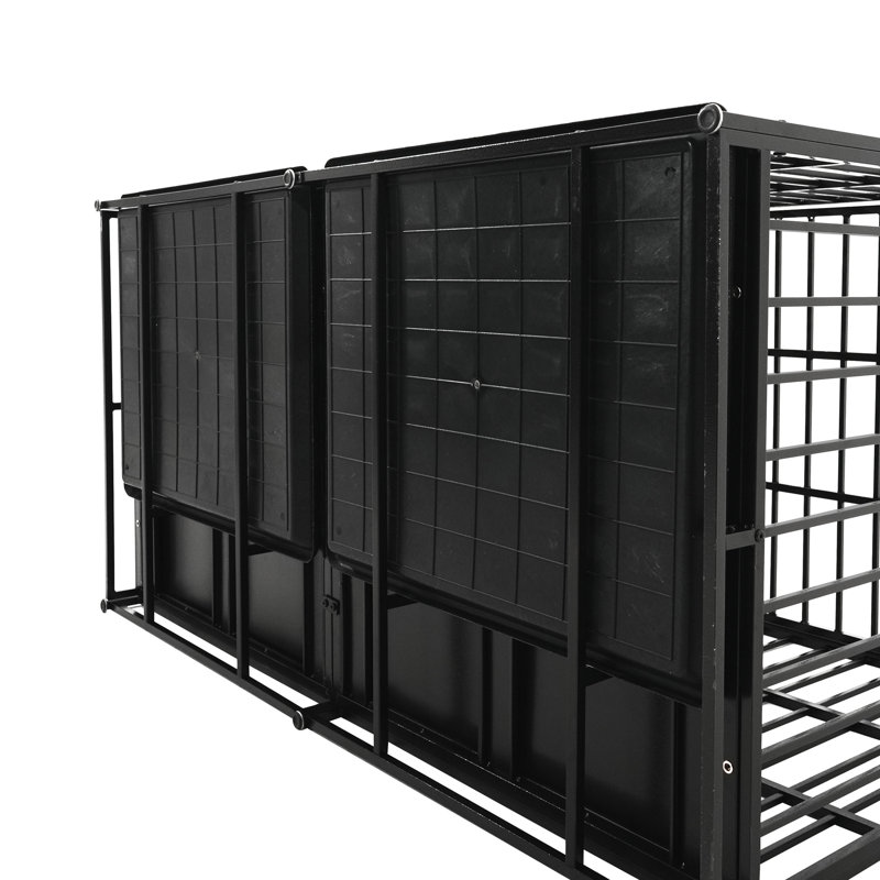 Cage pour chien 61 po en acier au carbone robuste, conception moderne, bonne circulation de l'air, livrée avec un tapis