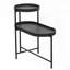 Table d'appoint noire à 2 niveaux avec structure stable en forme de X - Design en métal et bois