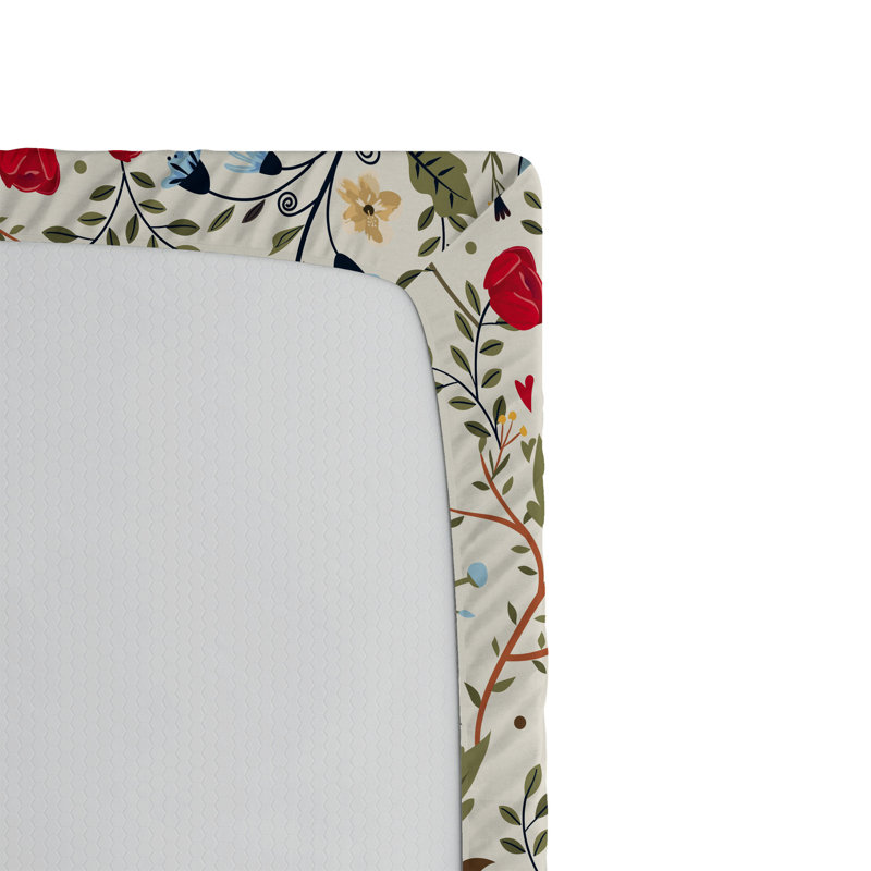 Drap-housse orange Ambesonne, Floral beige / rose, Drap-housse très grand californien