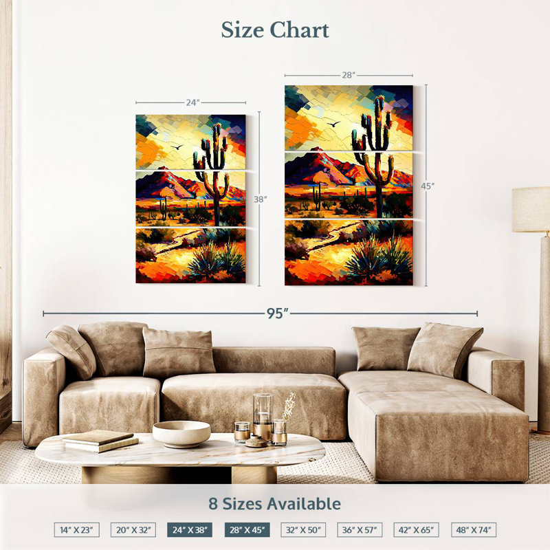 Alvord Sonoran Desert AZ III, H 38 po x l 24 po