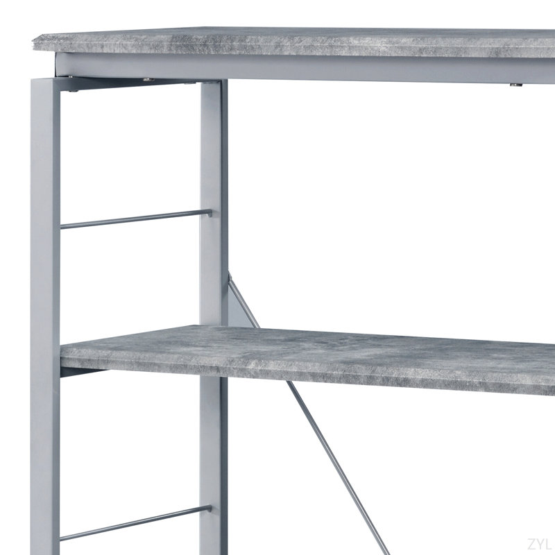 Faux Concrete & Silver Finish Bookshelf