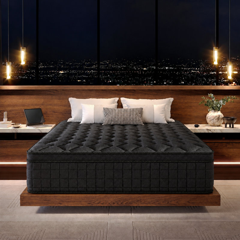 Matelas hybride à ressorts ensachés de 20 cm (8 po) de fermeté moyenne, livré en boîte avec mousse certifiée CertiPUR-US, 8"