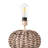 15.67" Brown Boho Table Lamp with Round Sphere Woven Base