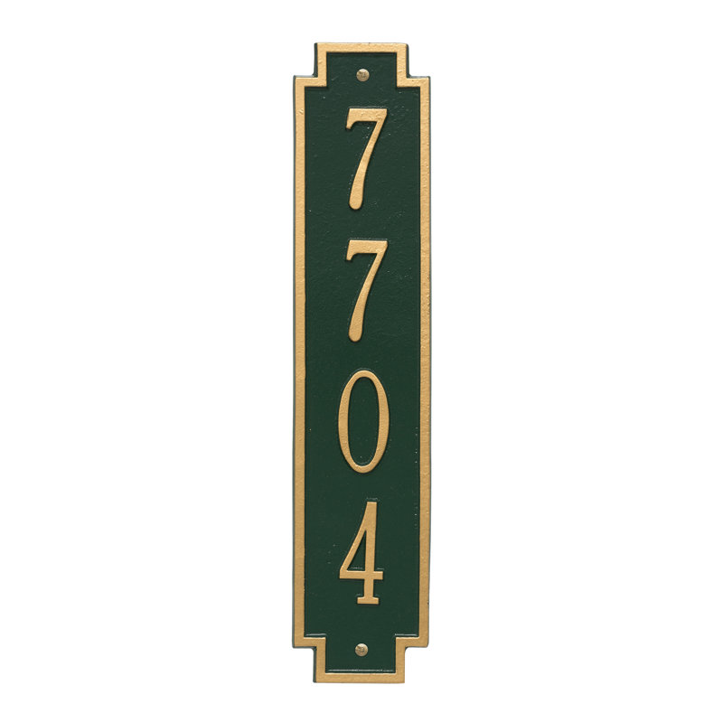Windsor Personalized Vertical 4-Line Wall Address Plaque, Bronze/Gold