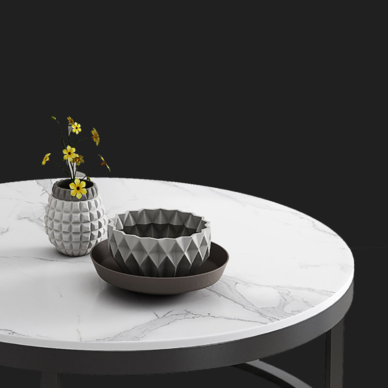 Table basse simple et moderne, 15" H x 31.5" L x 31.5" W, Blanc
