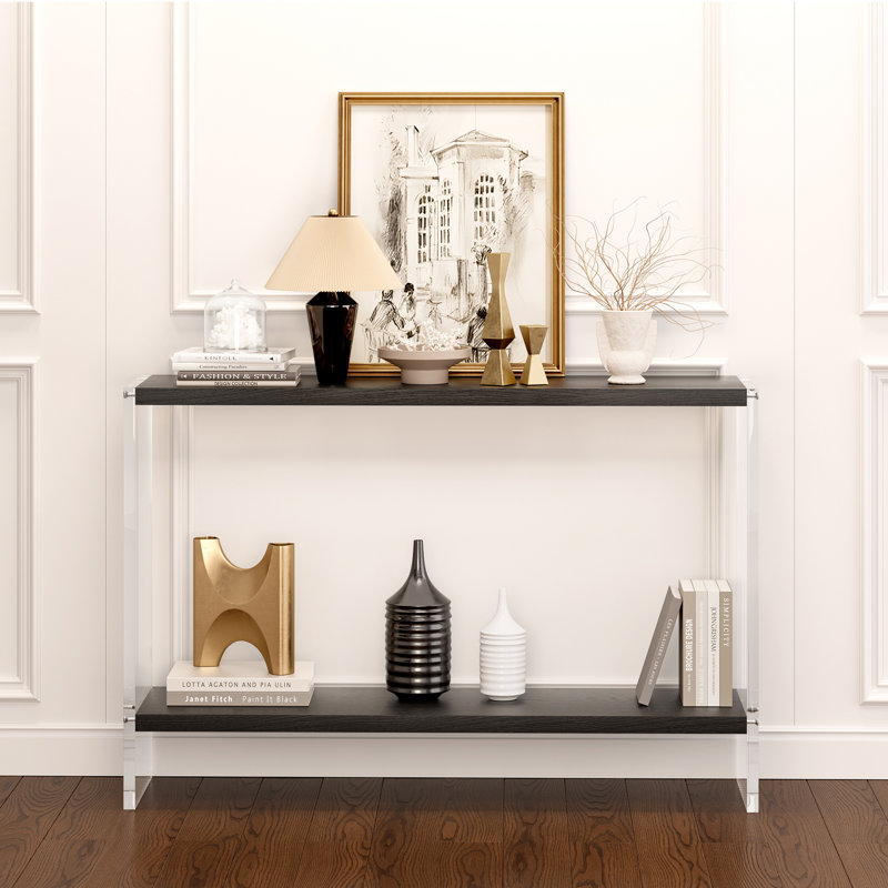 Jeyhun 47.2" Wide Acrylic Console Table, Black