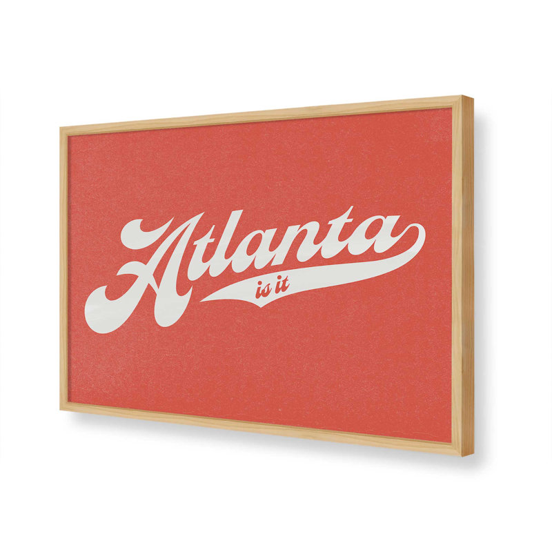Atlanta Script by Deny Designs Art Print, 30 x 40, Tan, Framed Print