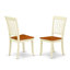 L'ensemble 3 pièces de table et chaises de cuisine contient une table de salle à manger rectangulaire avec rallonge papillon et 2 chaises en bois massif, babeurre et cerise-398210849