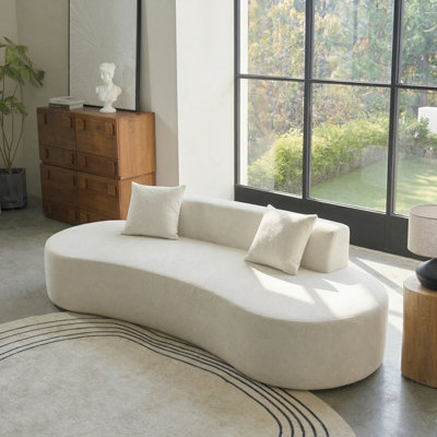 Nerio Modern 240CM Compressed High-Density Foam Sofa With 2 Pillow and No Assembly Needed