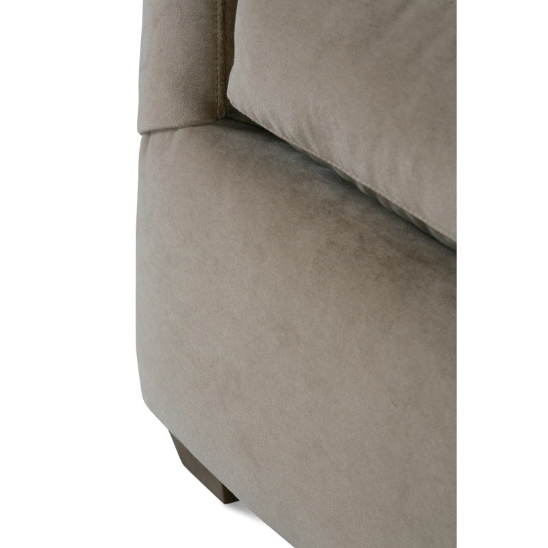 Lilah Bench Cushion Sofa, Straw Velvet (20043-28)