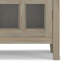 Armoire de rangement bas de style transitionnel en bois massif avec portes vitrées et tablettes réglables Acadian-676016431-739156860
