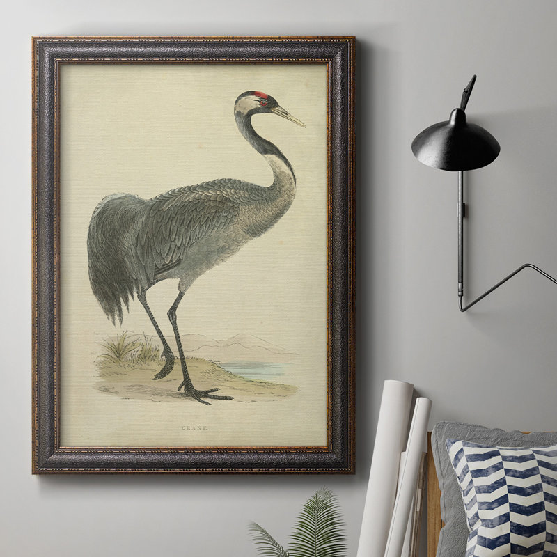 Morris Crane I, toile encadrée de qualité supérieure - prête à être accrochée, H 20 po x l 16 po x P 2,5 po