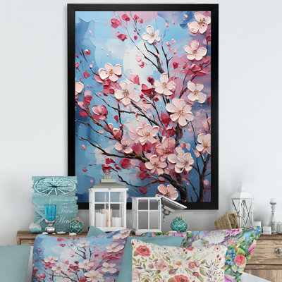«Blue and Pink Dogwood Blossoms I», reproduction sur toile