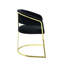 Chaises d'appoint de salle à manger rembourrées en velours noir et or miroir