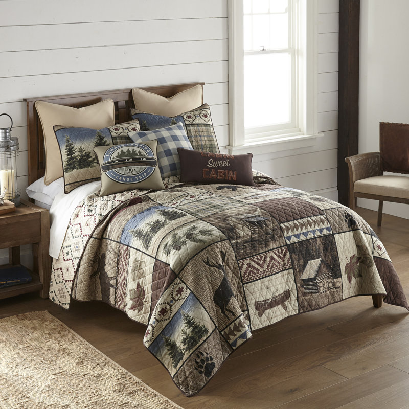 Blue and White Checkered Square Polyester Pillow