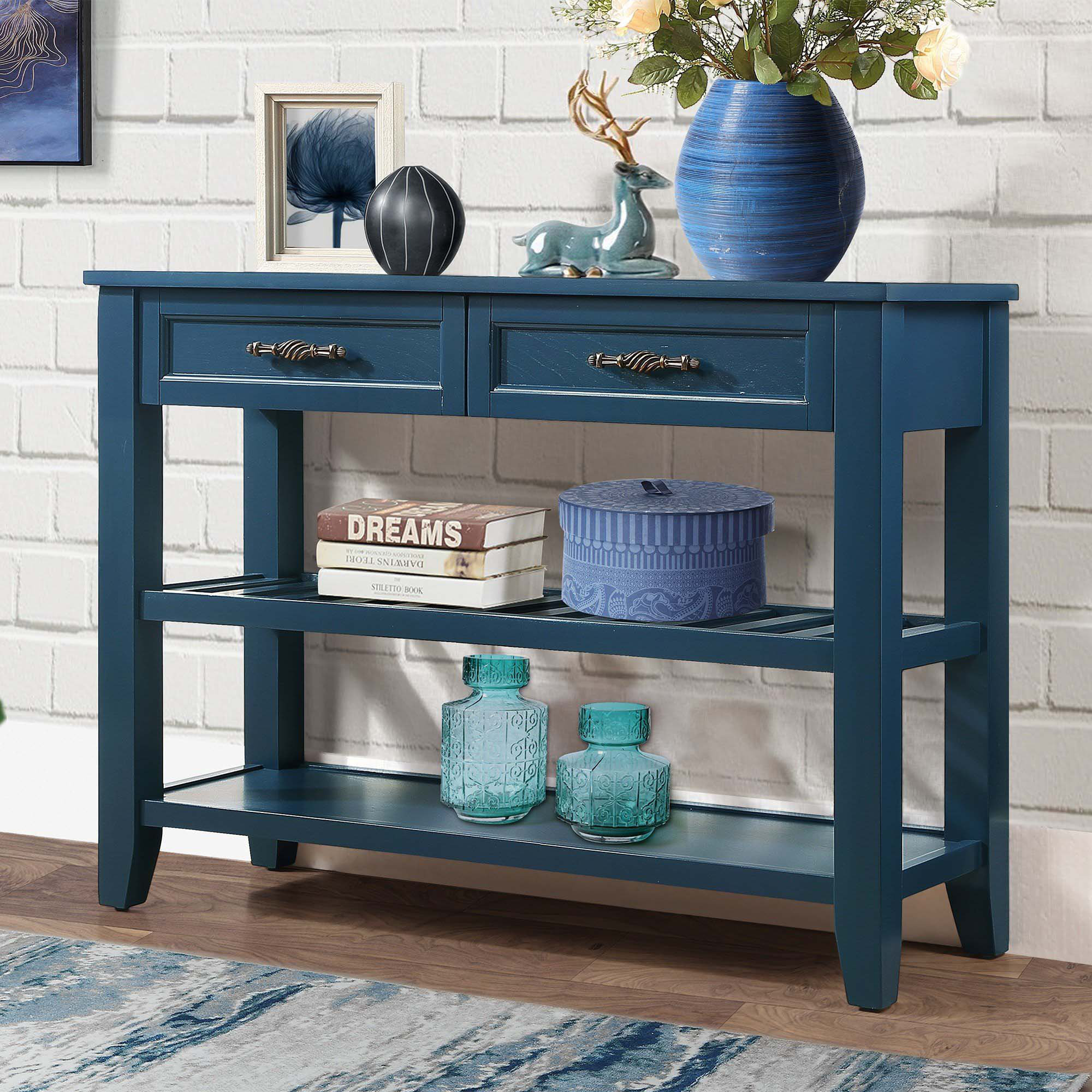 Blue deals console cabinet