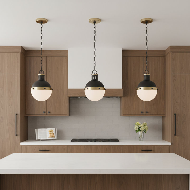 1 - Light Single Globe Pendant, Midnight Black, No , 11.63" H x 8.13" W x 8.13" D