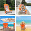 Chaise de plage à haut dossier avec glacière, porte-gobelet, sac de transport, pour l'extérieur (ensemble de 2)-1258632628