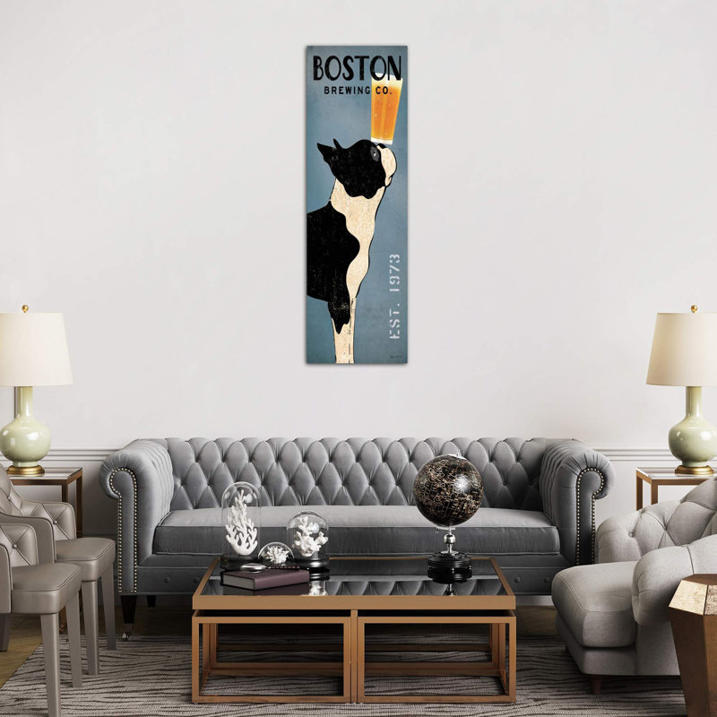 Boston Brewing Co. by Ryan Fowler - Wrapped Canvas Panoramic Print, 30.48 cm H x 91.44 cm W, Black Floater Framed