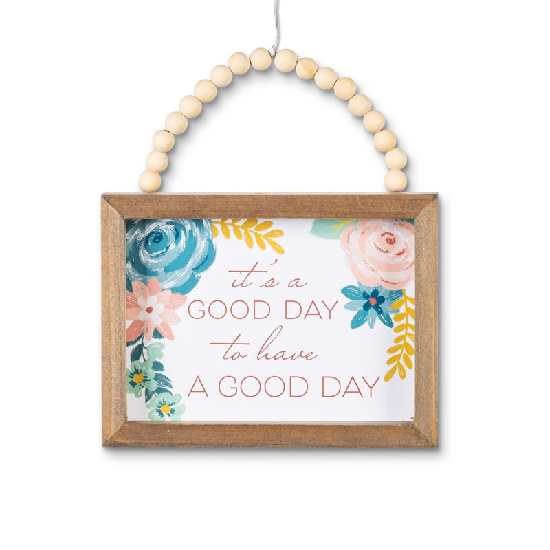 Set of Three 7.88-in L Inspirational Wood Wall Art with Beaded Hanging Handles