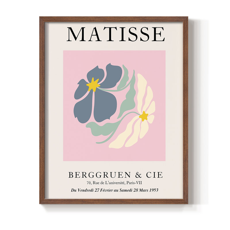 Matisse CDXCVI, reproduction encadrée - bois massif, Brun, H 10 po x l 8 po
